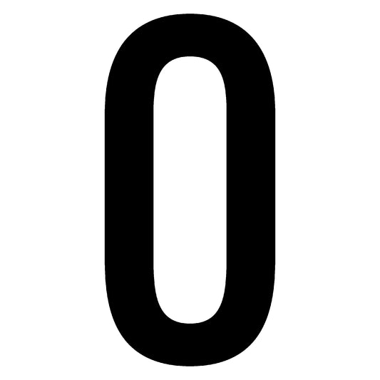 Black numeral zero.
