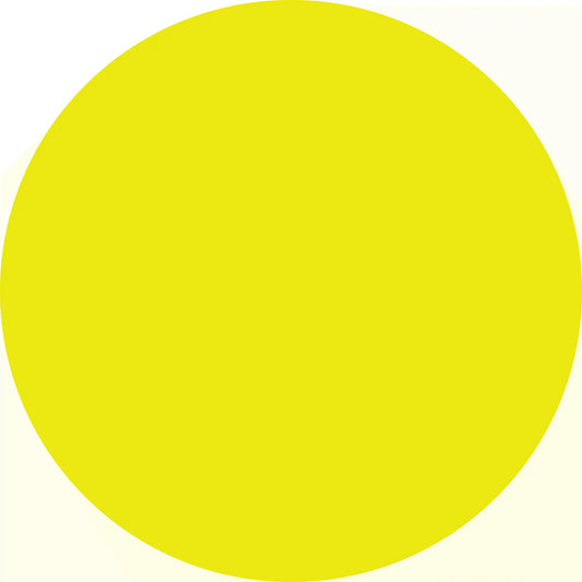 Blank fluorescent yellow circular color-code label.