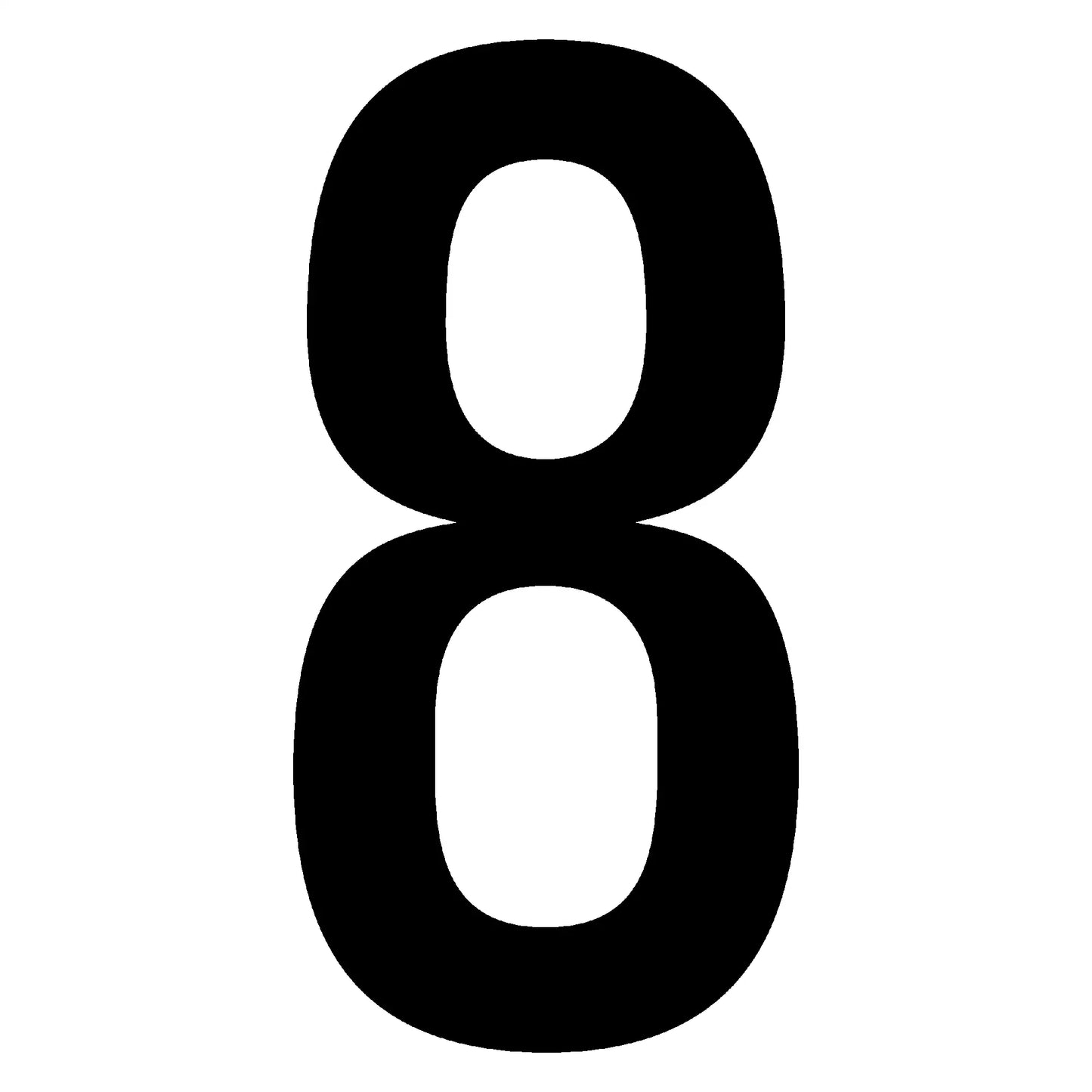 Bold black numeral 8.