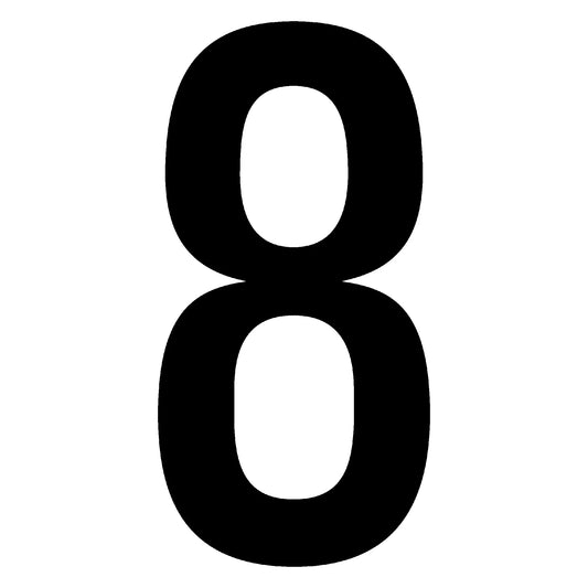 Bold black numeral 8.