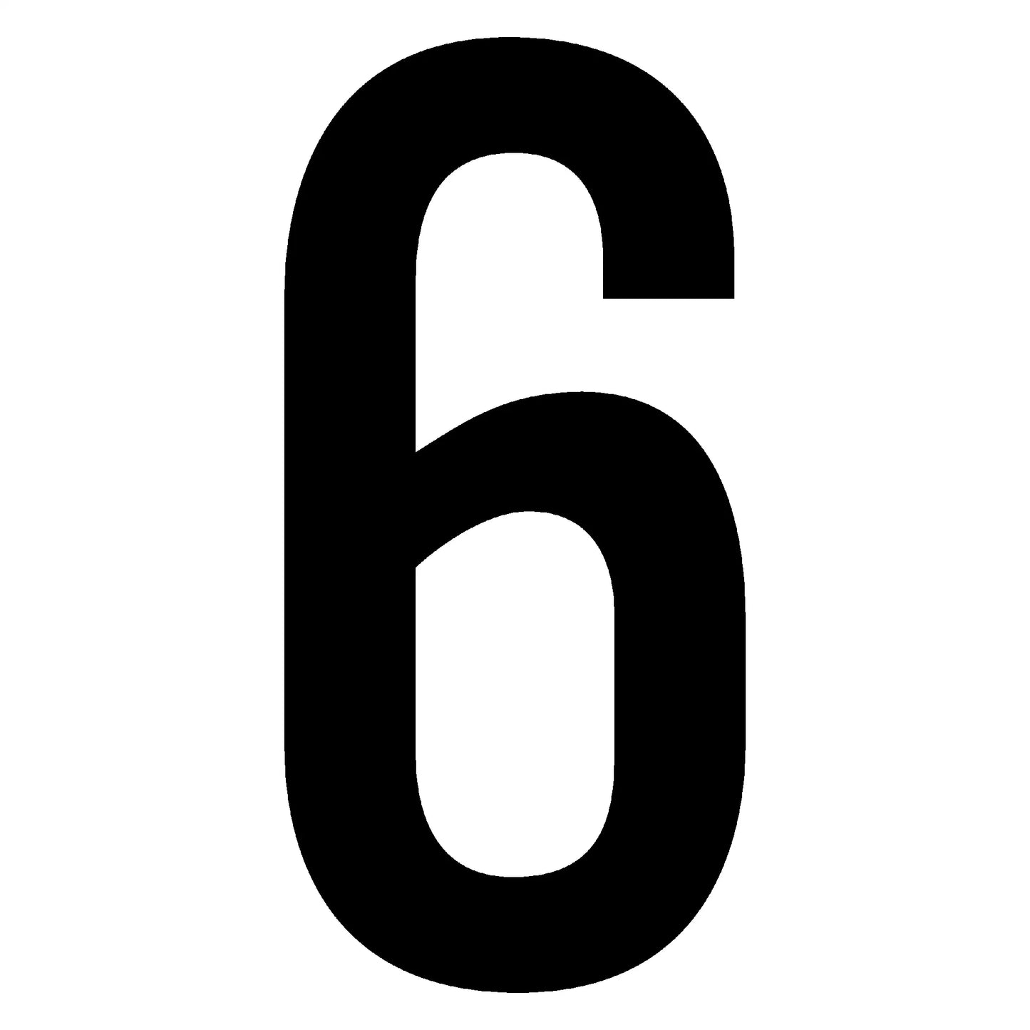 Bold black numeral 6
