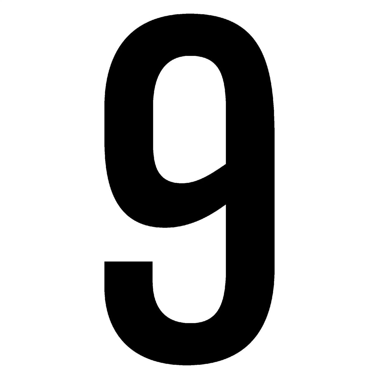 Bold black numeral 9.