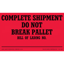 Fluor Red Complete Shipment Label with Bill of Lading Space