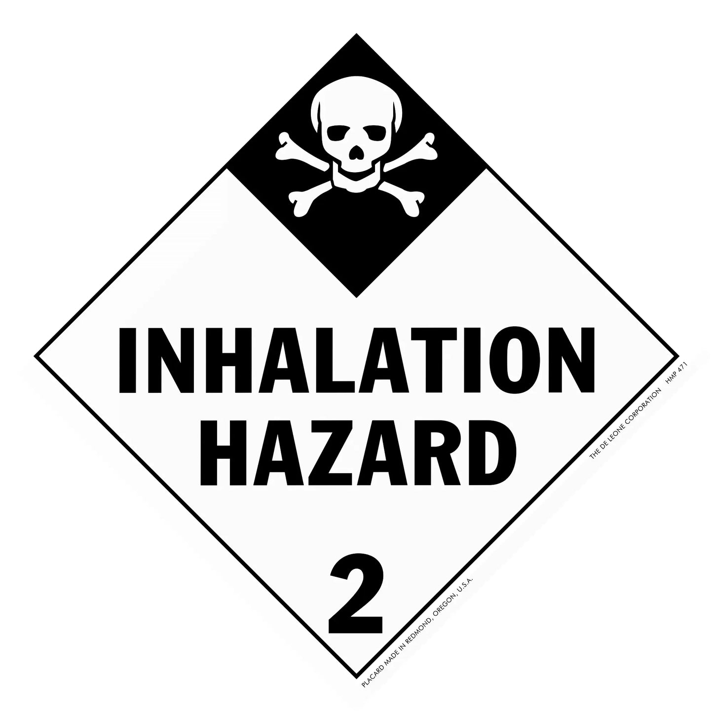 Inhalation hazard warning label.