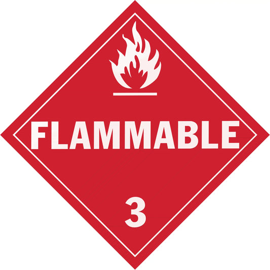 Flammable hazard diamond.