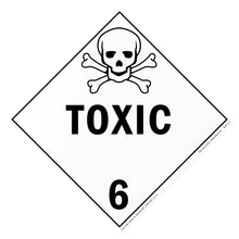 Warning sign with skull and crossbones symbol indicating toxic hazard class 6.