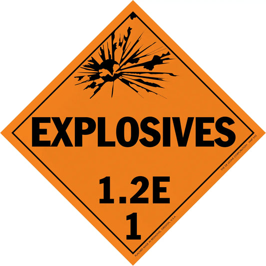 Explosives hazard placard.