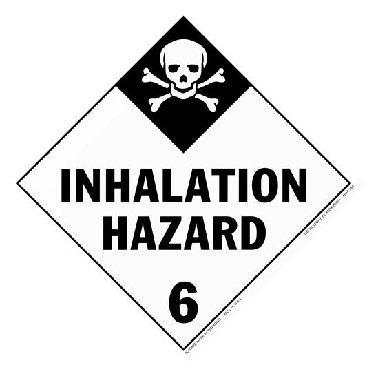 Warning sign for inhalation hazard class 6 with skull and crossbones symbol.