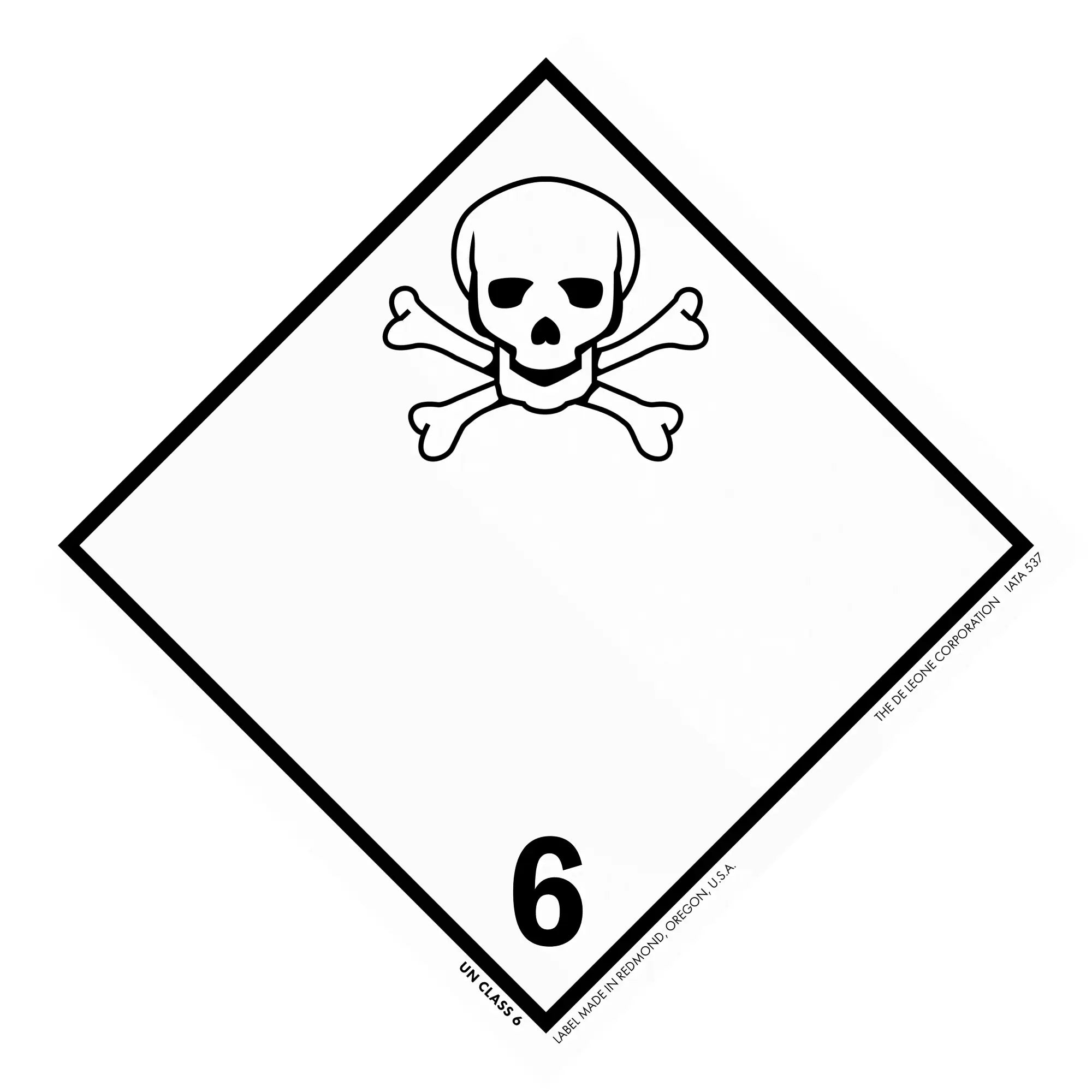 Hazard warning symbol showing a skull and crossbones with the number 6.