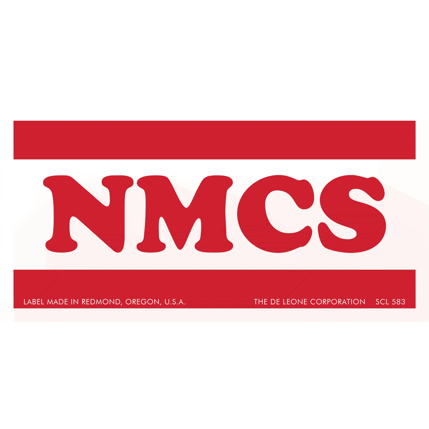 Red ’NMCS’ text between two horizontal red bars on a white background.