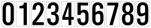 Black numbers on white squares.