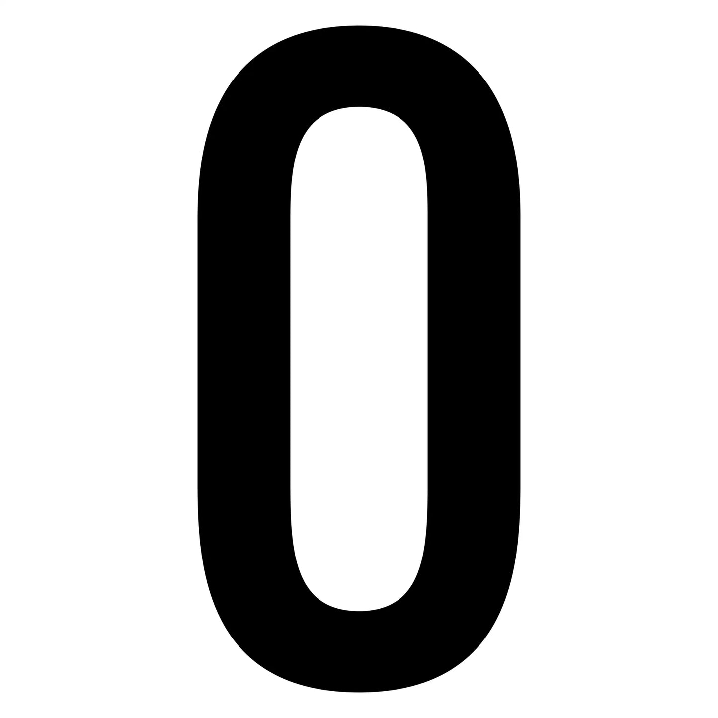 Black numeral zero.
