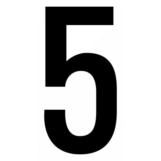 Black number 5 on a white square DOT placard.
