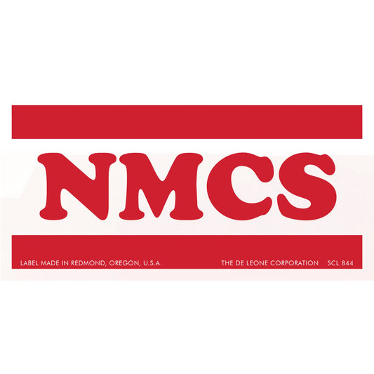 Red ’NMCS’ text between two horizontal red bars on a white background.