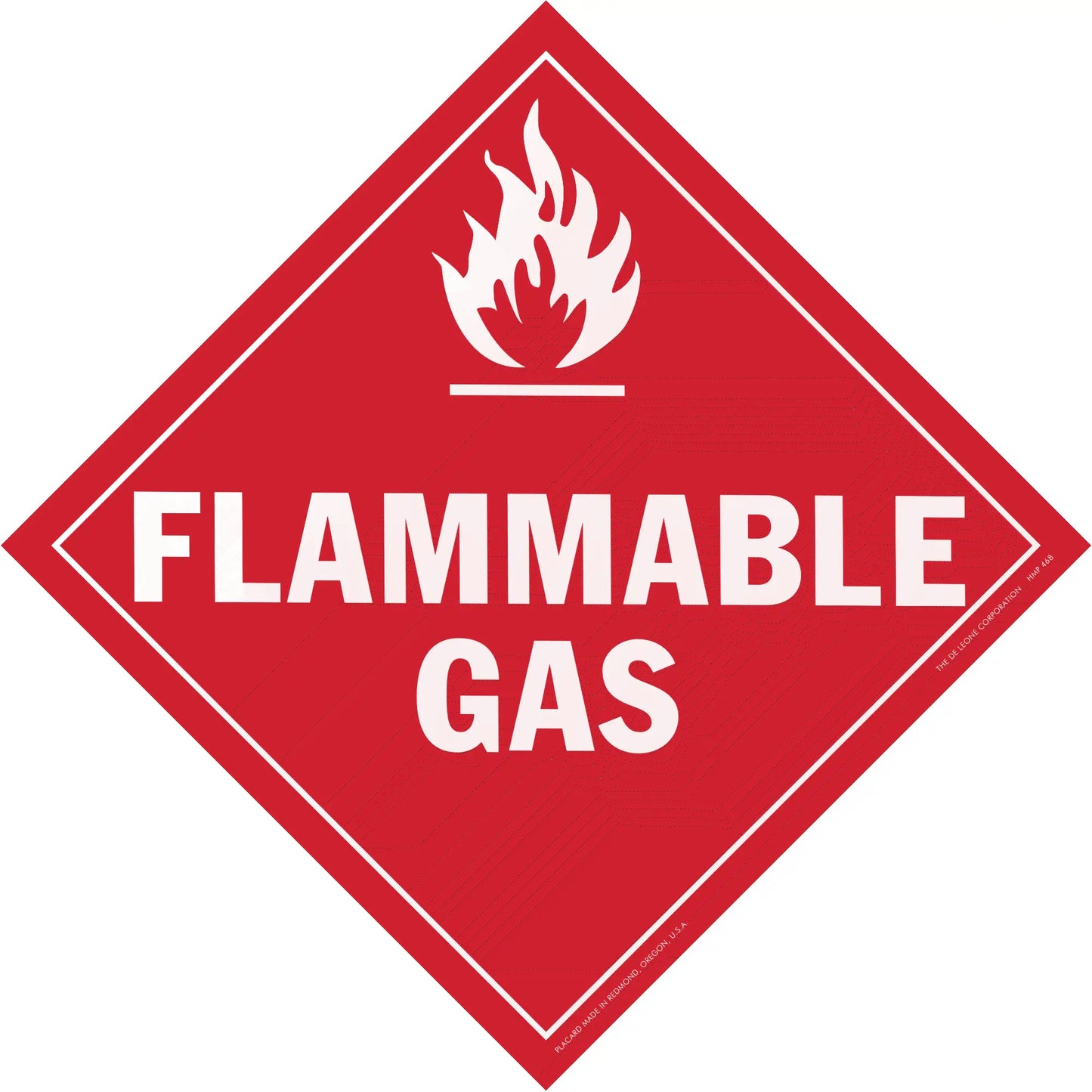 Flammable gas warning sign.