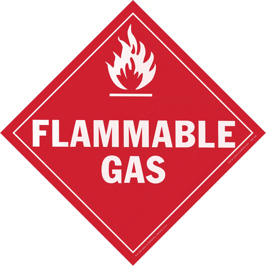 Flammable gas warning sign.