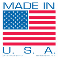 ’Made in USA’ logo featuring the American flag in red, white and blue.