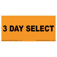 Orange label with black text reading ’3 DAY SELECT’