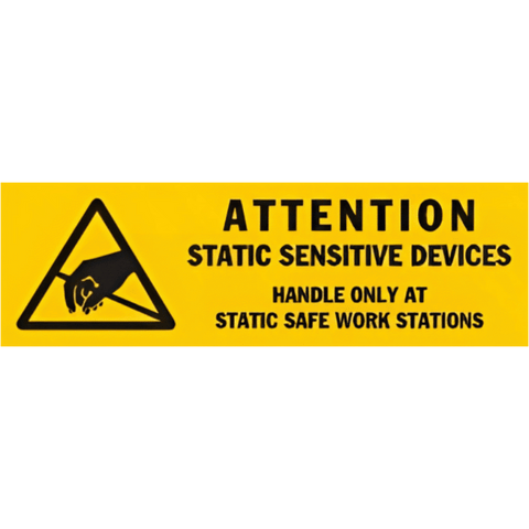 ASC058 ATTENTION - STATIC SENSITIVE DEVICES - HANDLE ONLY AT STATIC SAFE WORK STATIONS