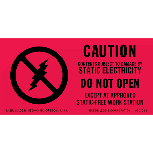 ASC213 CAUTION - CONTENTS SUBJECT TO DAMAGE BY - STATIC ELECTRICITY - DO NOT OPEN