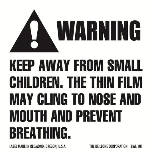 2" x 2" Baby Warning Label - White/Black, 1,000/Roll