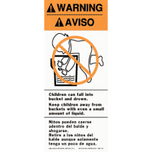 BWL314 WARNING - AVISO - Childrens can fall into bucket and drown.