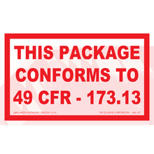 HML427 THIS PACKAGE CONFORMS TO 49 CFR - 173.4