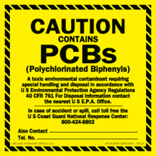 PCB601 CAUTION CONTAINS PCBs - (Polychlorinated Biphenyls)