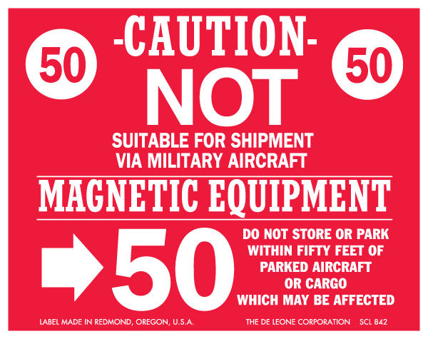4" x 5" Danger & Caution Label - Caution Magnetic Equipment, Red/White, 500/Roll