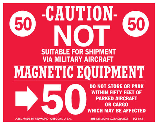 4" x 5" Danger & Caution Label - Caution Magnetic Equipment, Red/White, 500/Roll