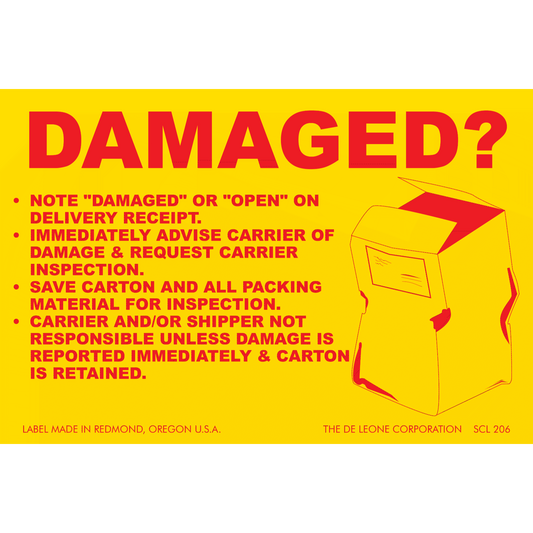 SCL206 Damaged? - 
Note "Damaged" or "open" on delivery receipt.
Immediately advice carrier of damage & request carrier inspection.