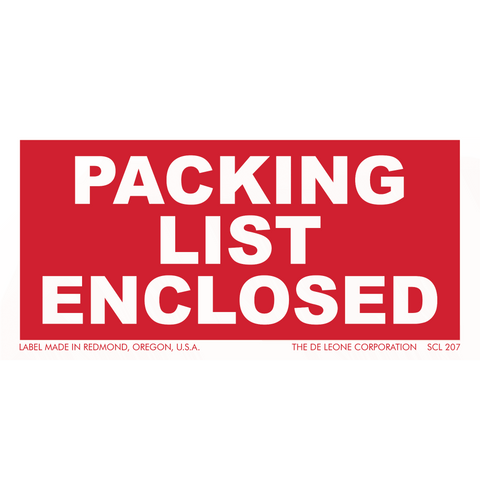 SCL207 PACKING LIST ENCLOSED