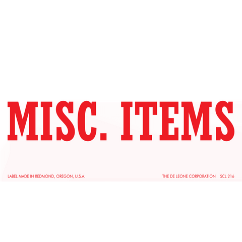 SCL216 MISC.ITEMS