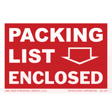 SCL243 Packing List  - ENCLOSED