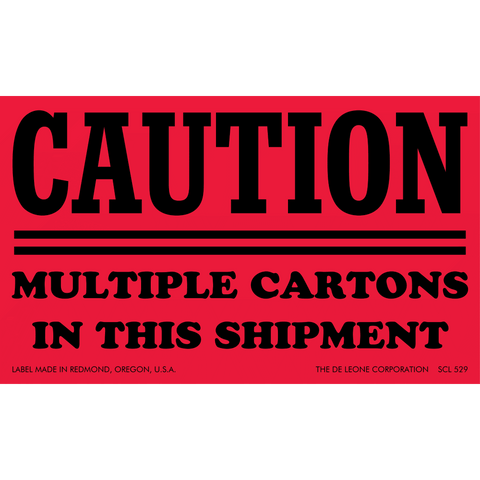 SCL529 CAUTION - MULTIPLE CARTONS IN THIS SHIPMENT