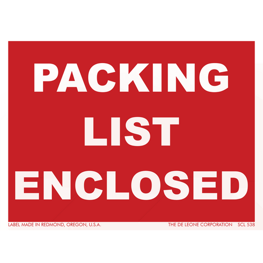 SCL538 PACKING LIST ENCLOSED