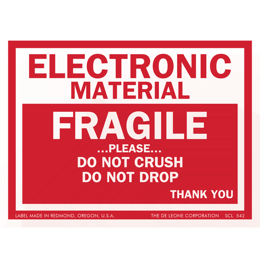 SCL542 ELECTRONIC - MATERIAL - FRAGILE - ...PLEASE... - DO NOT CRUSH - DO NOT DROP