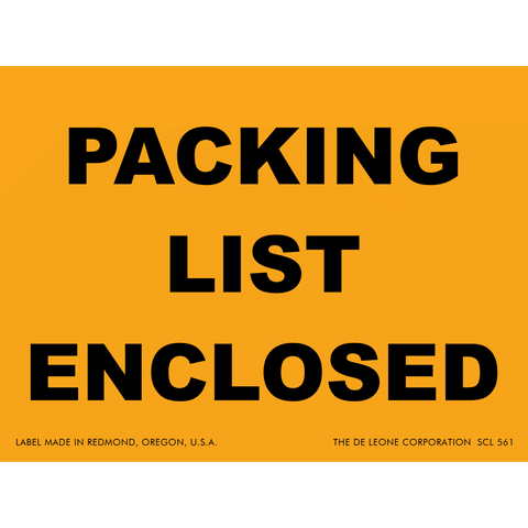 SCL561 Packing List Enclosed