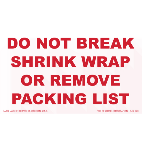 SCL573 Do not break shrink wrap or remove packing list