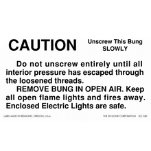 SCL580 CAUTION - Unscrew This Bung SLOWLY