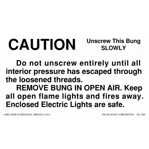 SCL580 CAUTION - Unscrew This Bung SLOWLY