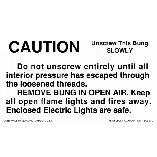 SCL580 CAUTION - Unscrew This Bung SLOWLY