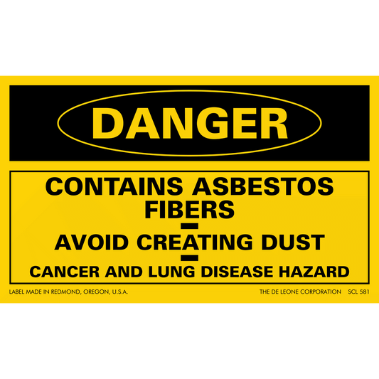 SCL581 DANGER - CONTAINS ASBESTOS FIBERS AVOID CREATING DUST -