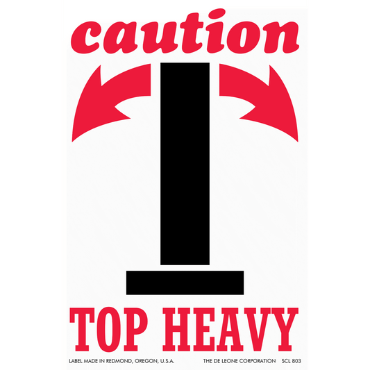 SCL803 Caution - TOP HEAVY