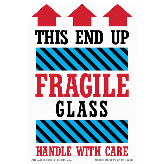 SCL807 THIS END UP - FRAGILE - GLASS - HANDLE WITH CARE