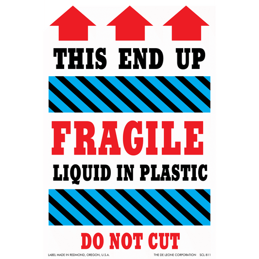 SCL811 THIS END UP - FRAGILE - LIQUID IN PLASTIC - DO NOT CUT