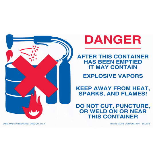 SCL818 DANGER - AFTER THIS CONTAINER HAS BEEN EMPITED IT MAY CONTAIN