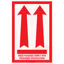 SCL835 INSIDE PACKAGES COMPLY WITH PRESCRIBED SPECIFICATIONS