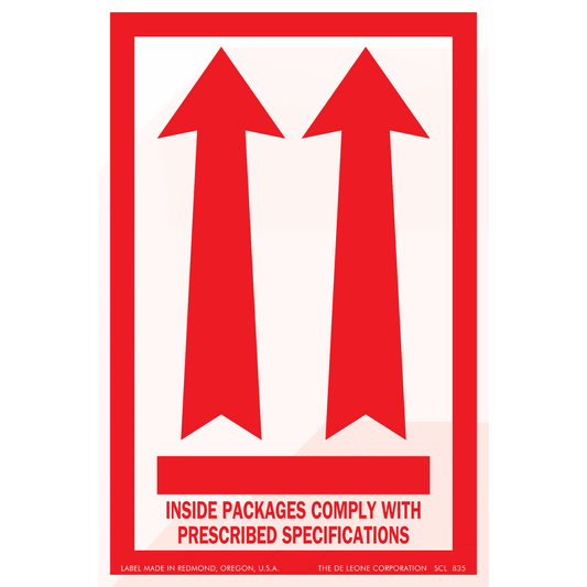 SCL835 INSIDE PACKAGES COMPLY WITH PRESCRIBED SPECIFICATIONS