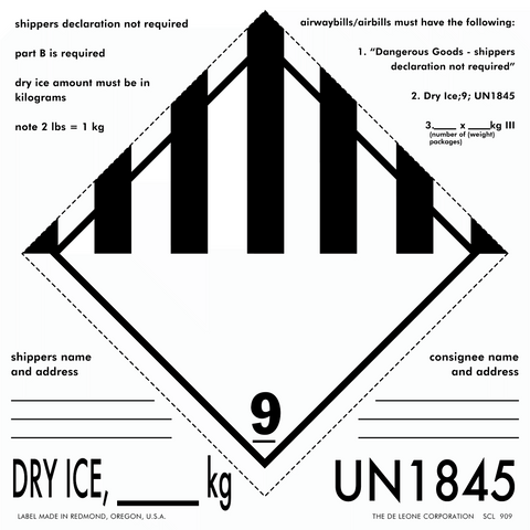 SCL909 DRY ICE, _______ kg - UN1845